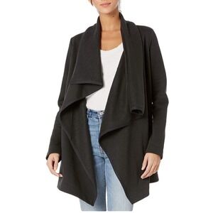 UGG Janni Fleece Wrap Black Blanket Cardigan‎ Cozy Outerwear Jacket M Boho Comfy